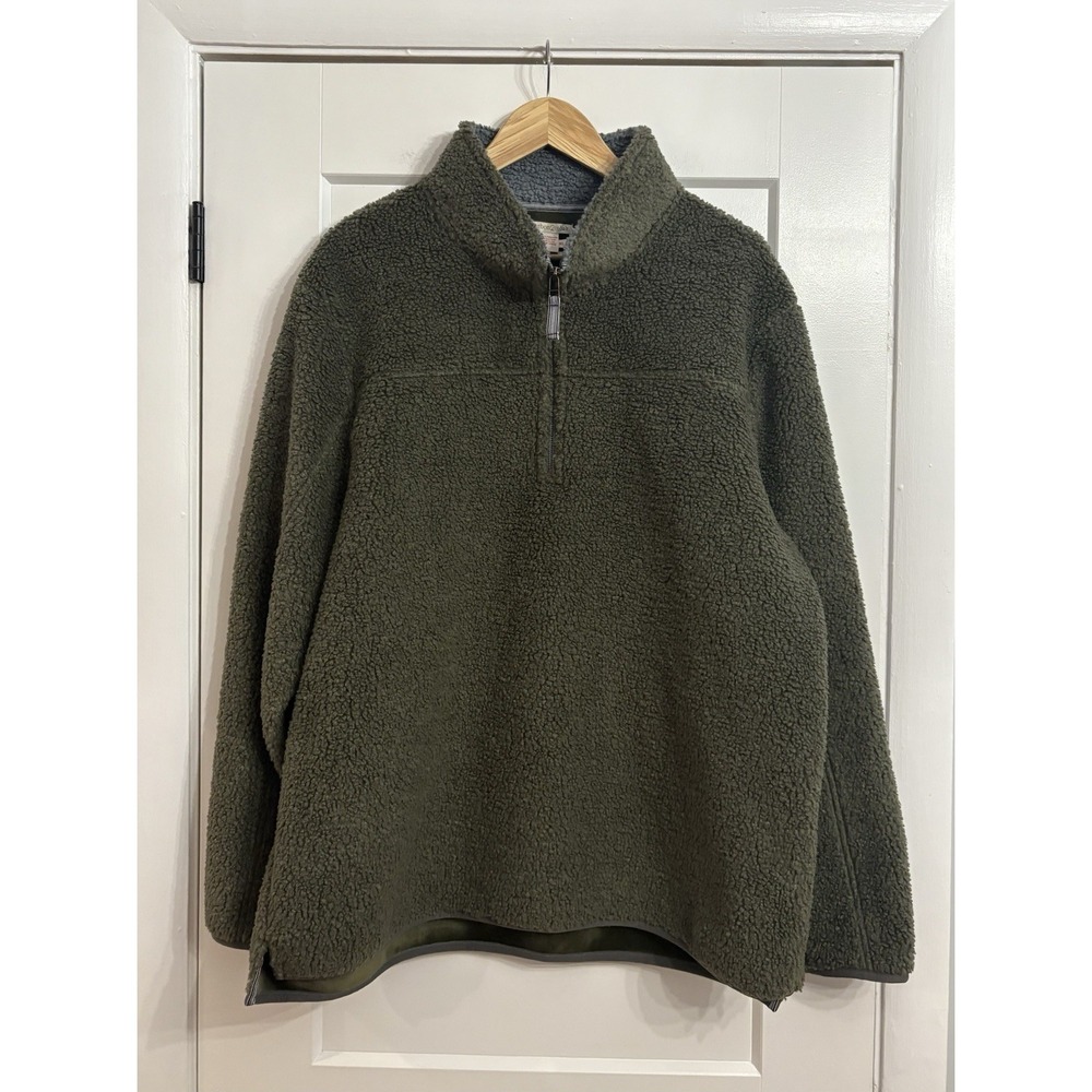 Carbon2Cobalt Men's XL Olive Green‎ Unrivaled 1/4 Zip Sherpa Pullover Fleece